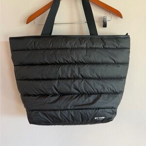 Gray Matters Black Quilted Tote Bag
